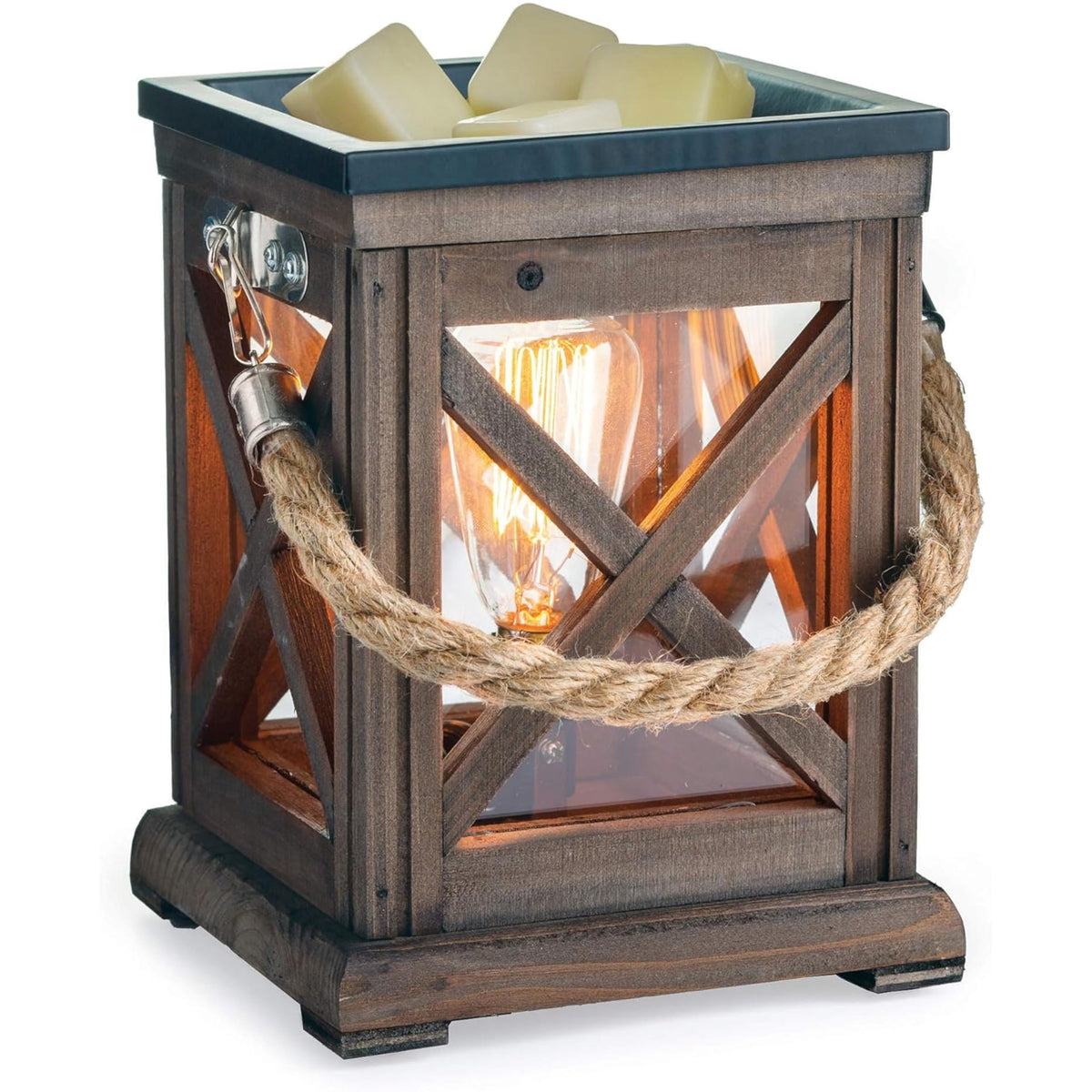 Candle Warmers ETC vintage bulb illumination for flame-free cozy rooms.