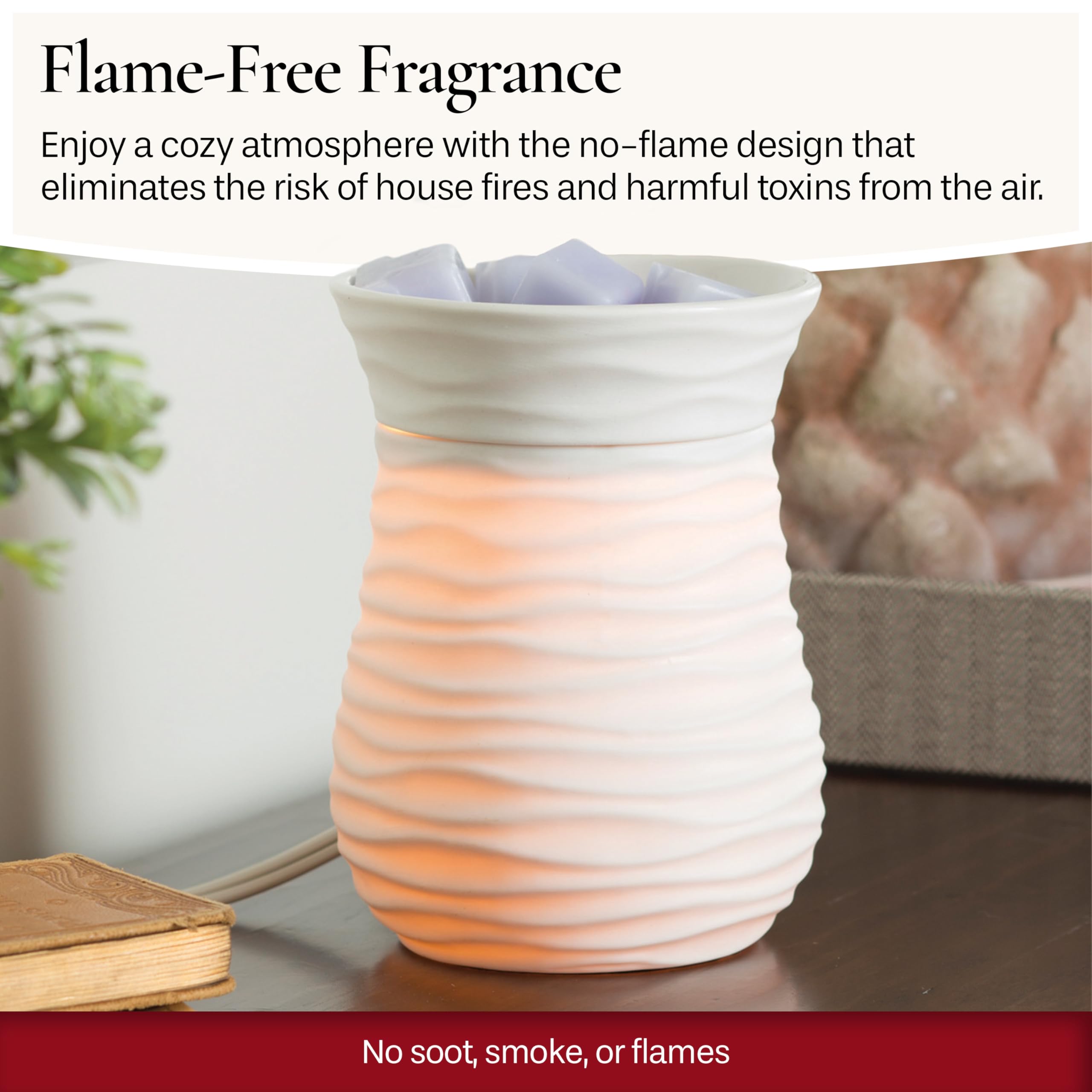 Candle Warmers Illumination Warmer removable dish demonstrates easy wax changes