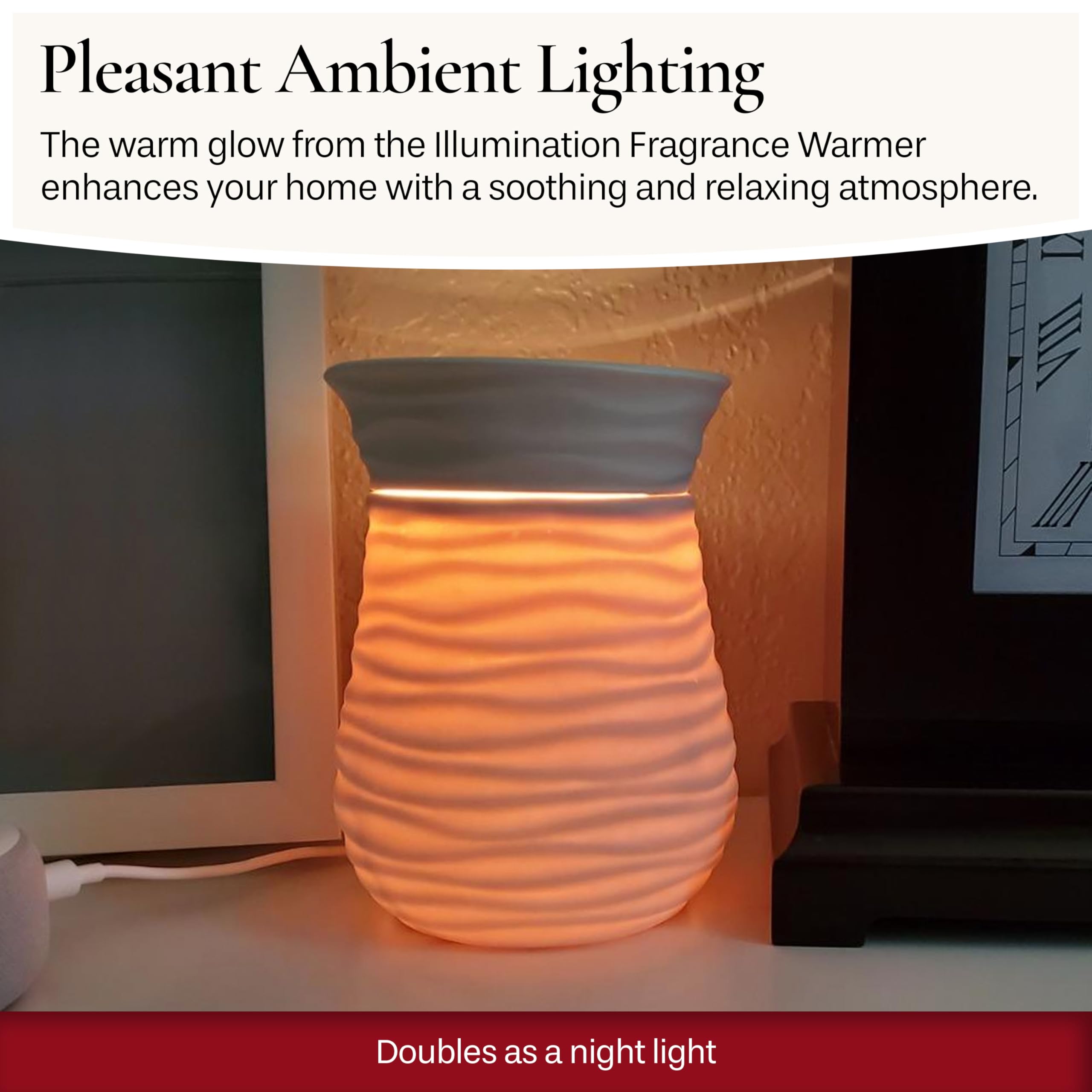 Candle Warmers Illumination Warmer porcelain body emphasizes durable, elegant decor