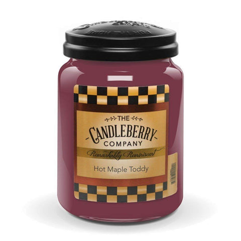 Candleberry hot maple toddy large jar delivers lasting fragrance for cozy spaces.