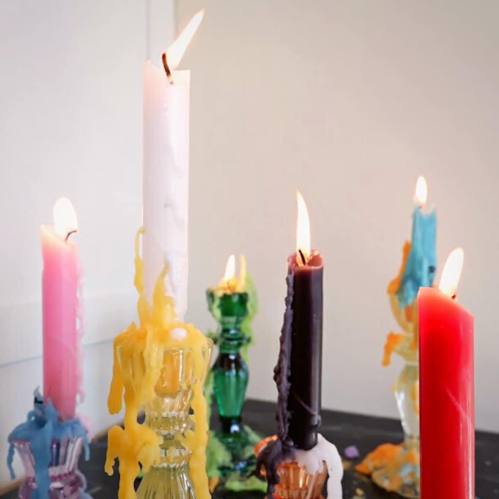 Candlestock Hippie Drippy Drip Candles ivory wine bottle drip delivers elegant minimalist glow.