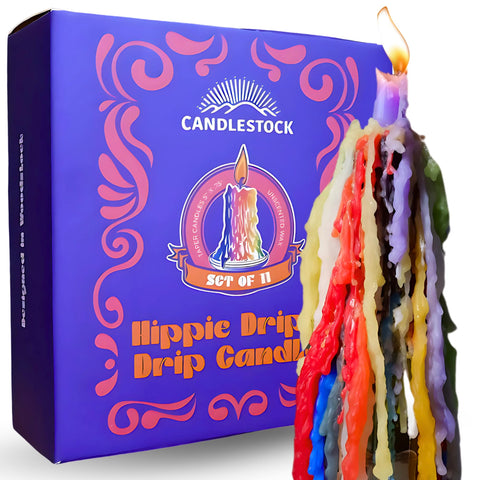 Candlestock Hippie Drippy Drip Candles red wine bottle drip for bold centerpiece ambiance.