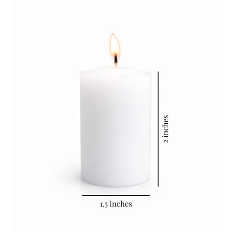 Candlestock home décor lighting using white votives for cozy evenings.