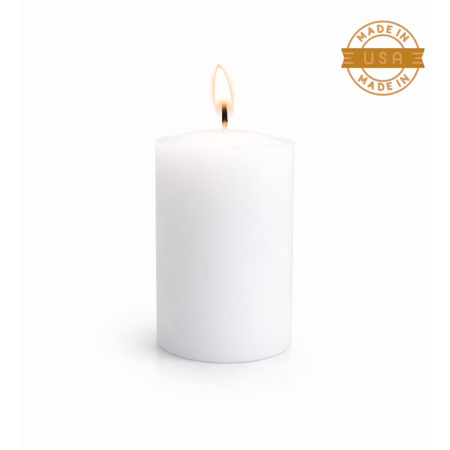 Candlestock votive candle burning in a cup delivers clean, smokeless ambience for dining.