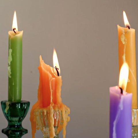 Candlestock wine bottle drip candle green brings nature-inspired freshness