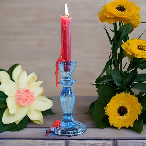 Candlestock wine bottle drip candle red sparks energy and warmth