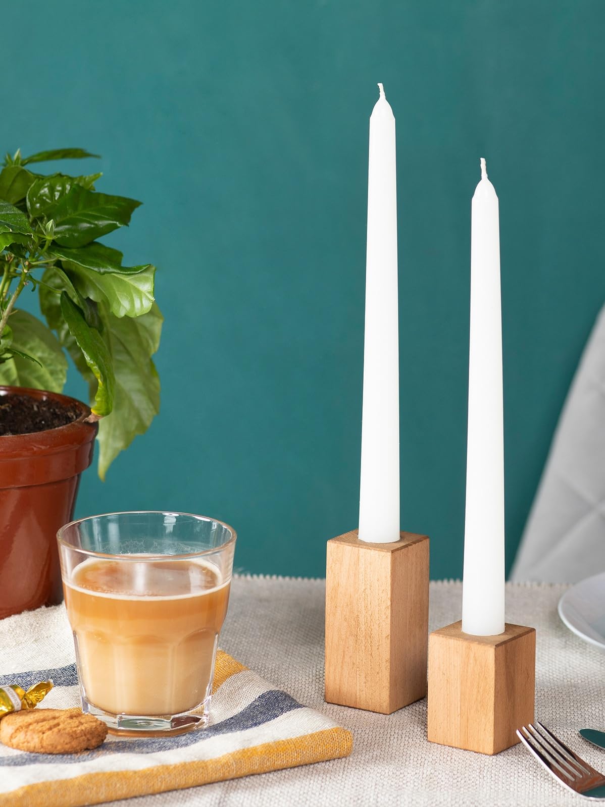 CandWax elegant white candles elevate decor with subtle, timeless glow.