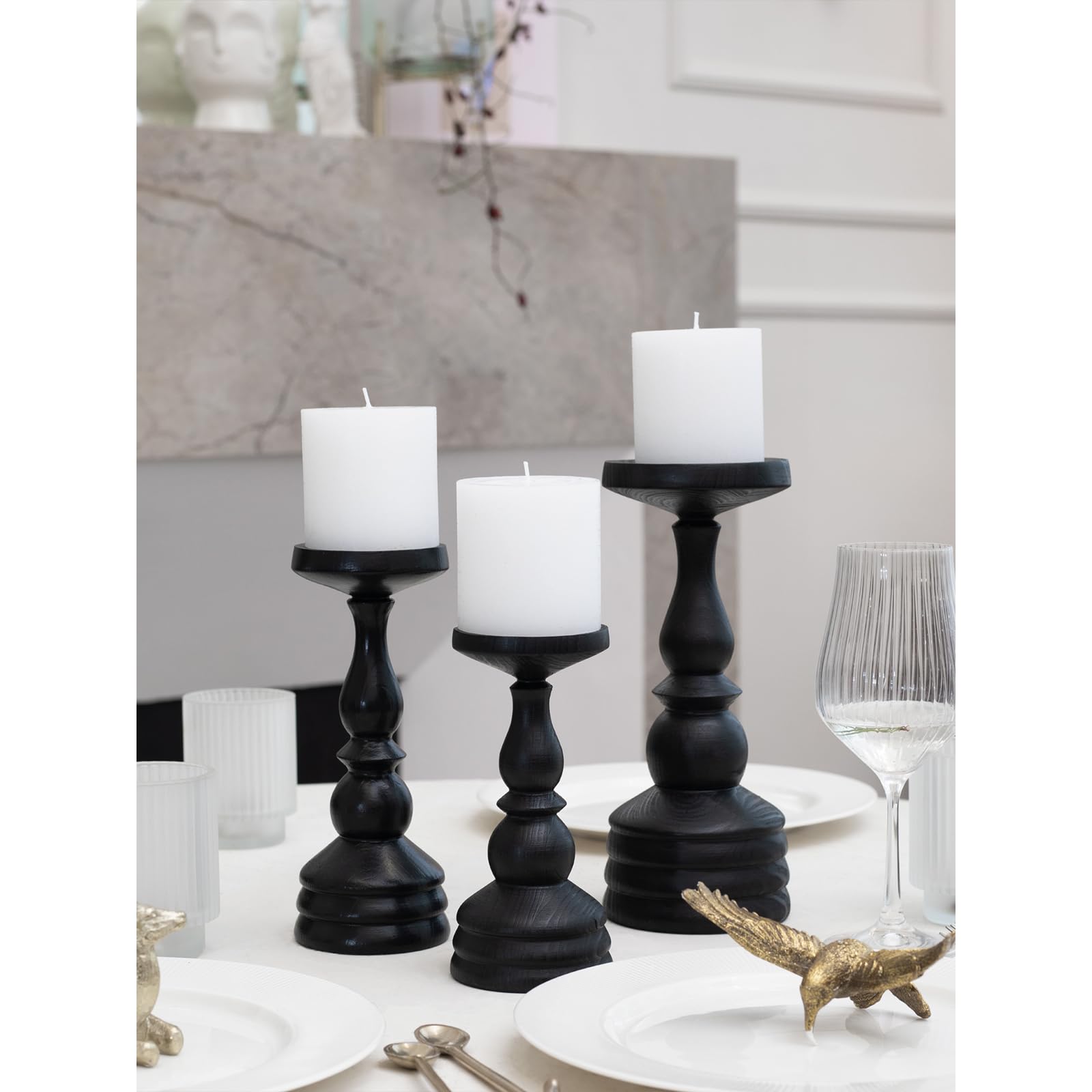 CANDWAX white pillar candles ideal for wedding decor and centerpieces.