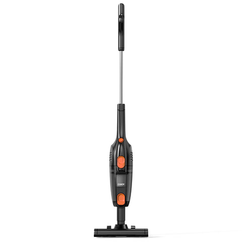 Candy corded stick vacuum on hard floors delivering strong suction for daily cleaning