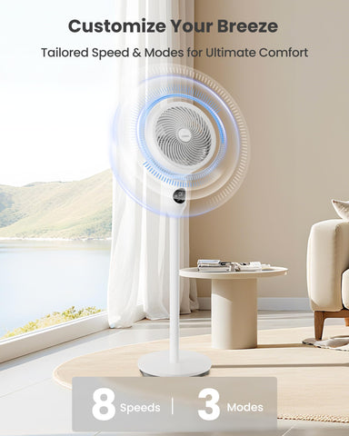 Candy Standing Fan 8 speeds provide precise day and night comfort