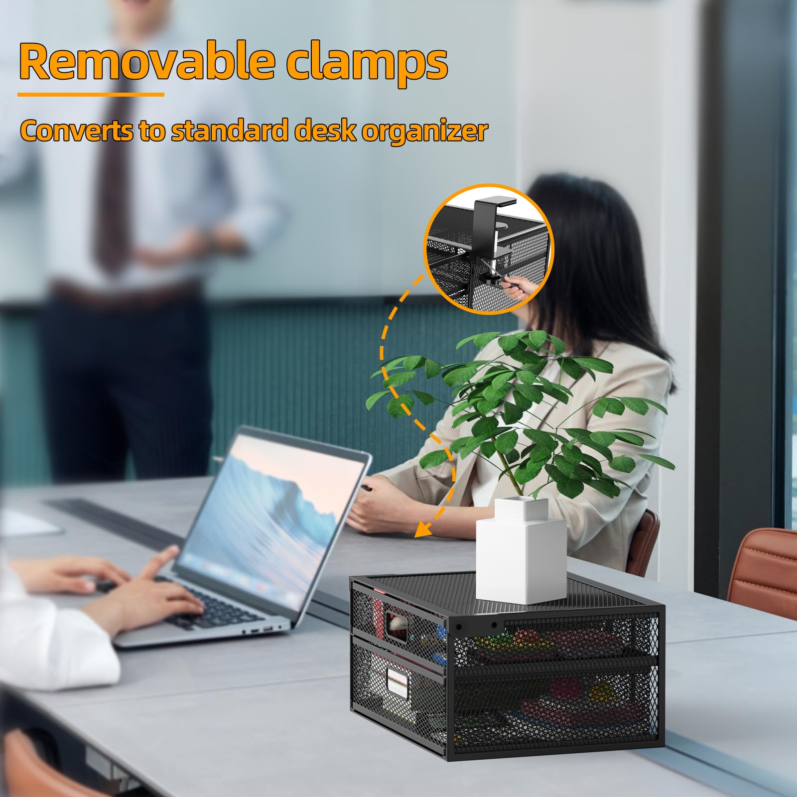 Cankm rust-proof metal drawer organizer keeps items visible and accessible.