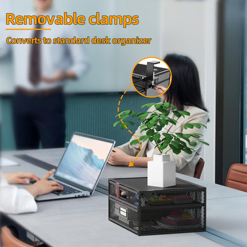 Cankm rust-proof metal drawer organizer keeps items visible and accessible.