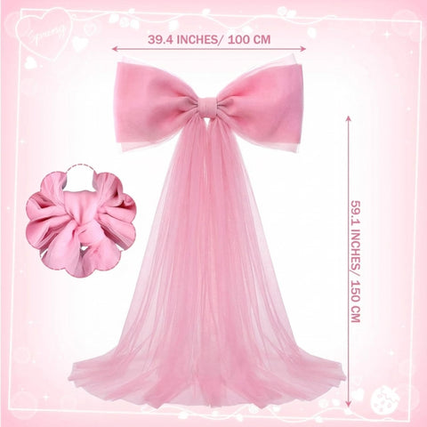 Canlierr giant pink tulle bow tails adds dramatic height for photo moments.