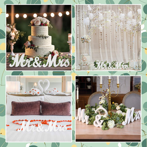 Canlierr wooden MR and MRS letters feature a white matte, durable finish.