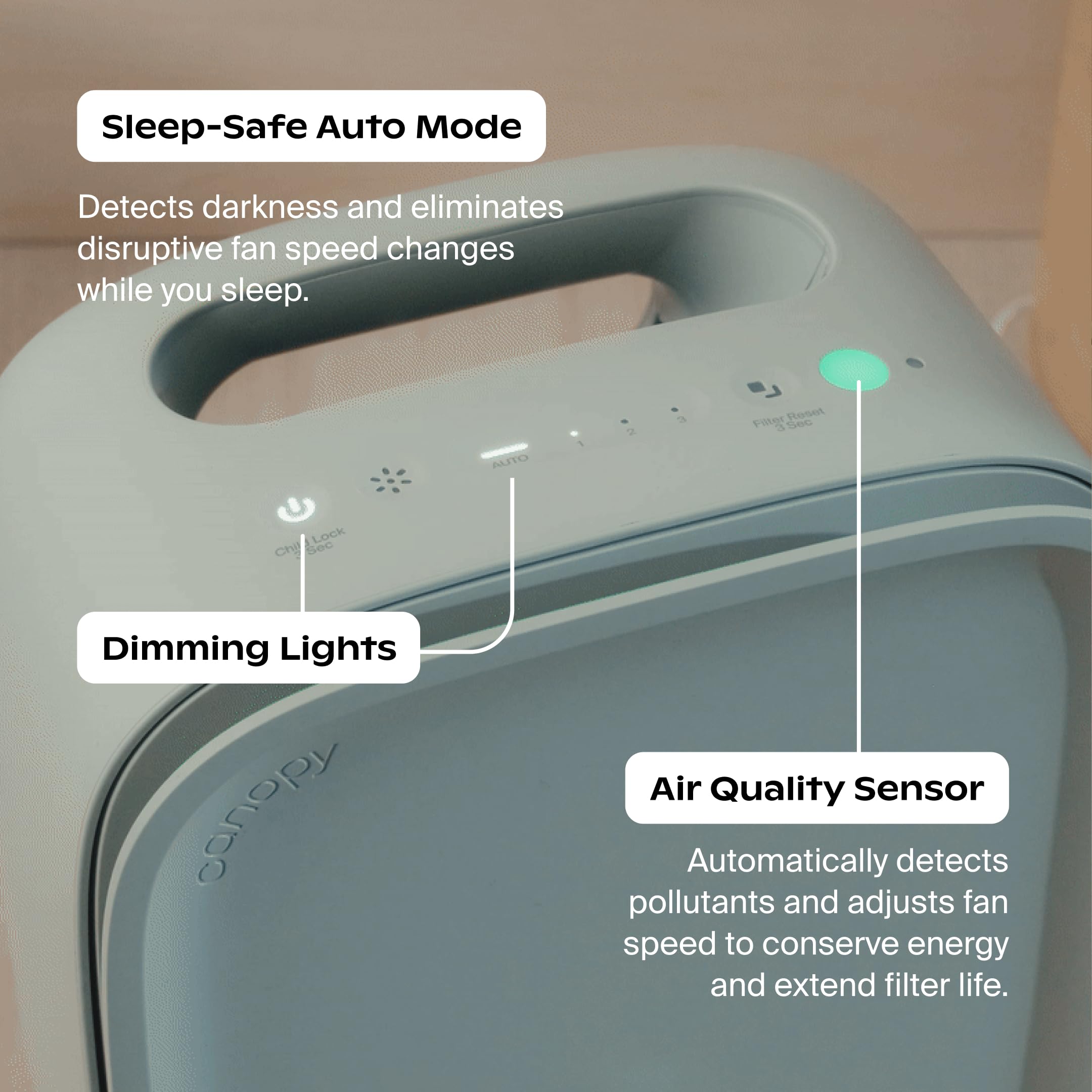 Canopy Bedside Air Purifier filter replacement keeps performance high