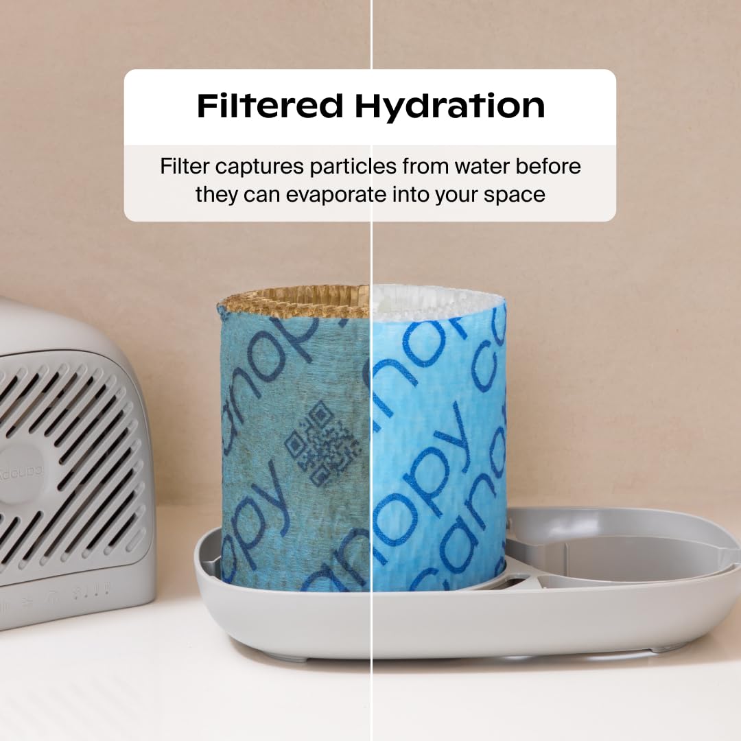 Canopy Bedside Humidifier 2.0 reading light provides nighttime comfort.