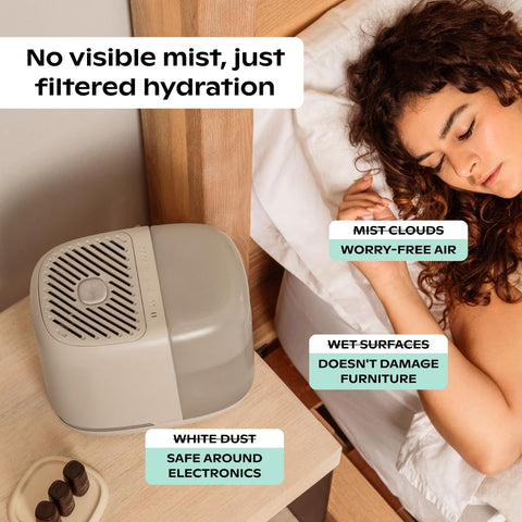 Canopy white-noise feature provides soothing sounds for better sleep.