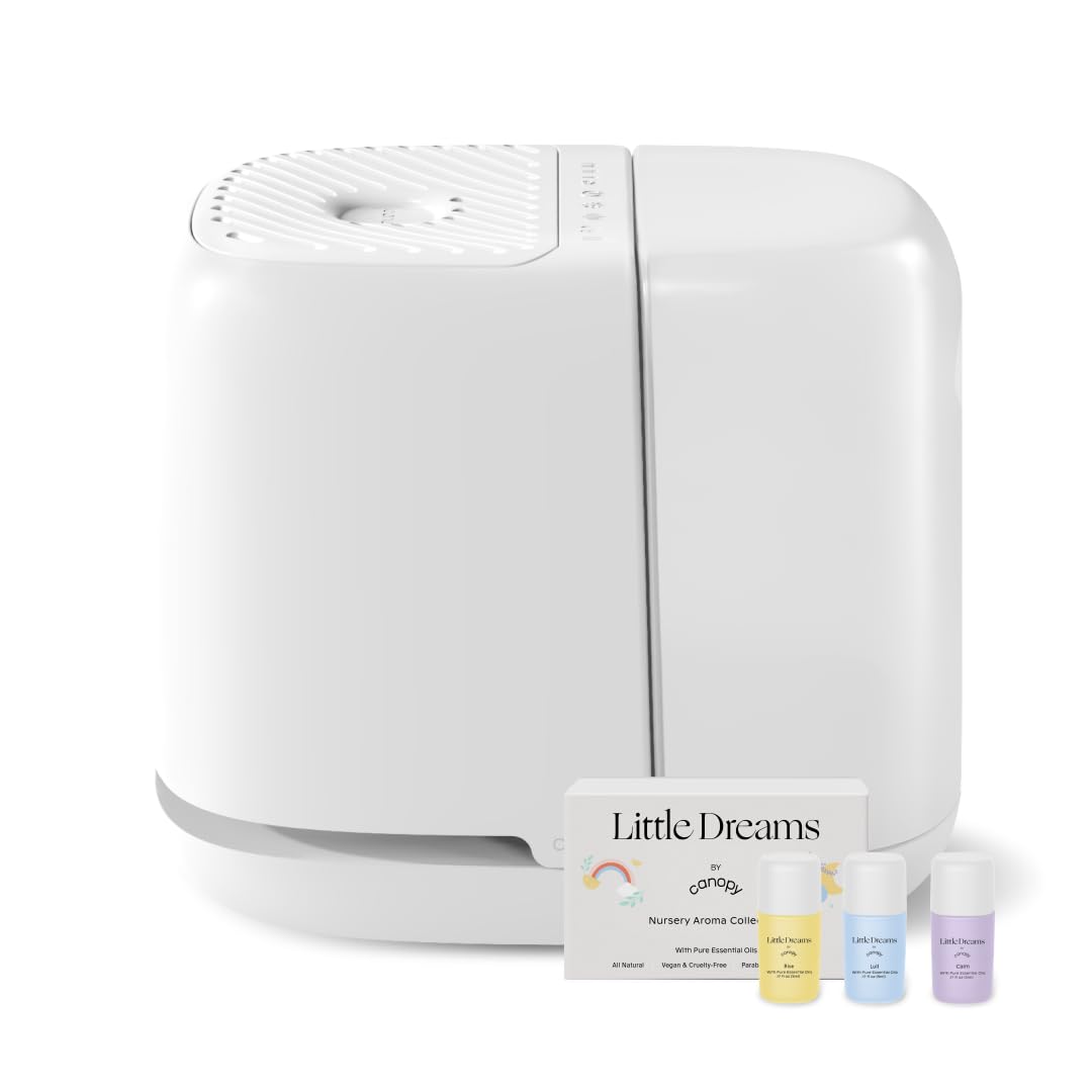 Canopy Nursery Humidifier 2.0 front view promotes quiet nights and restful air.