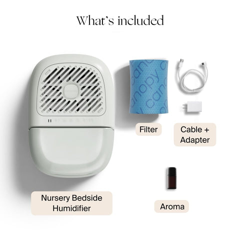 Canopy Nursery Humidifier 2.0 side shot highlights compact design for desks.