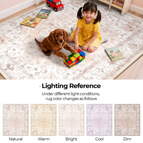 Capaloca crease-resilient flat-weave rug after transit adjustment.