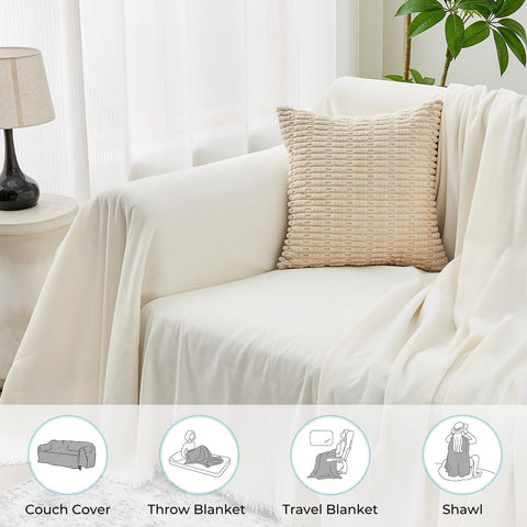 CAPALOCA easy installation drapes smoothly over sofa with tuck-in setup.
