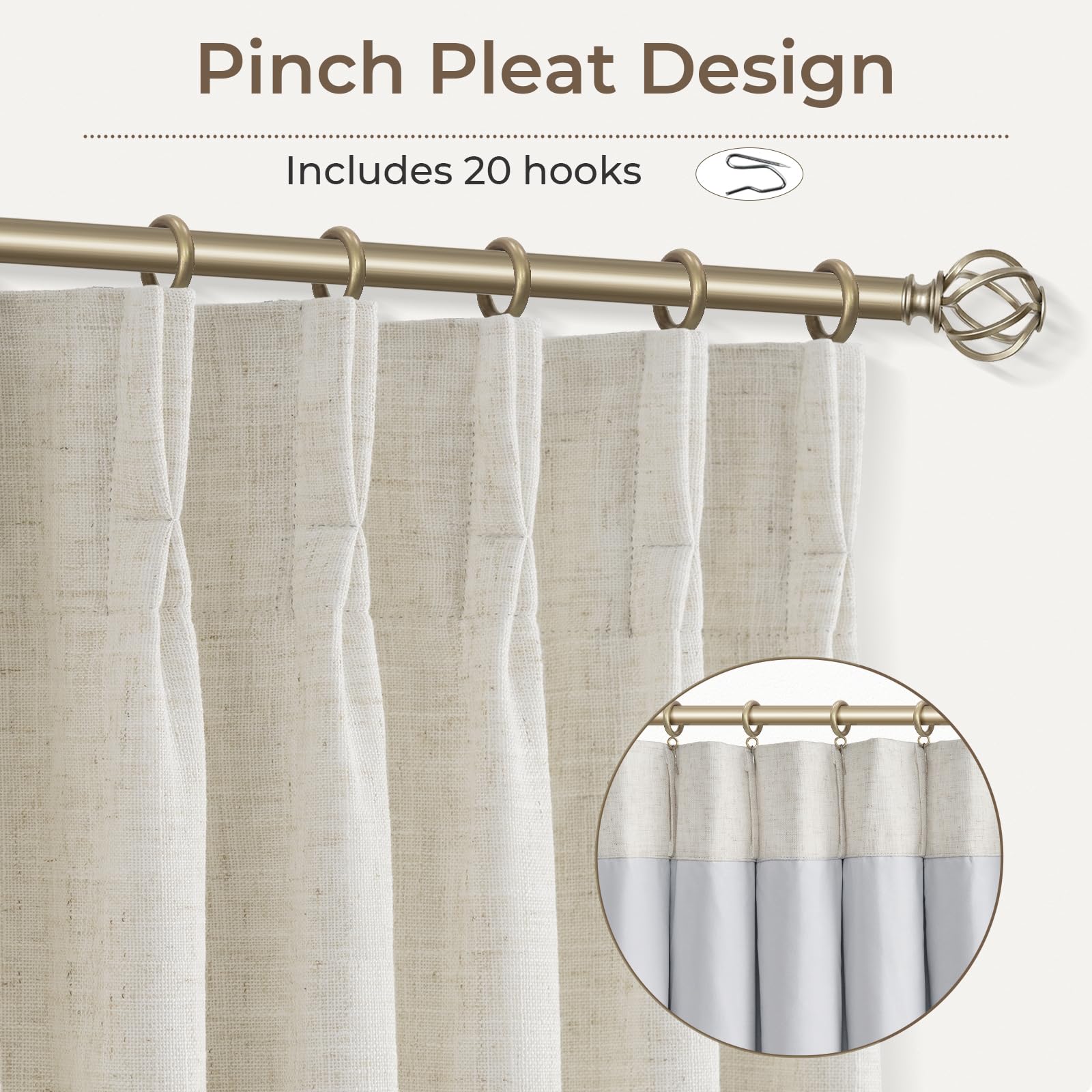 CAPALOCA pinch-pleated curtains create a full drape with modern elegance
