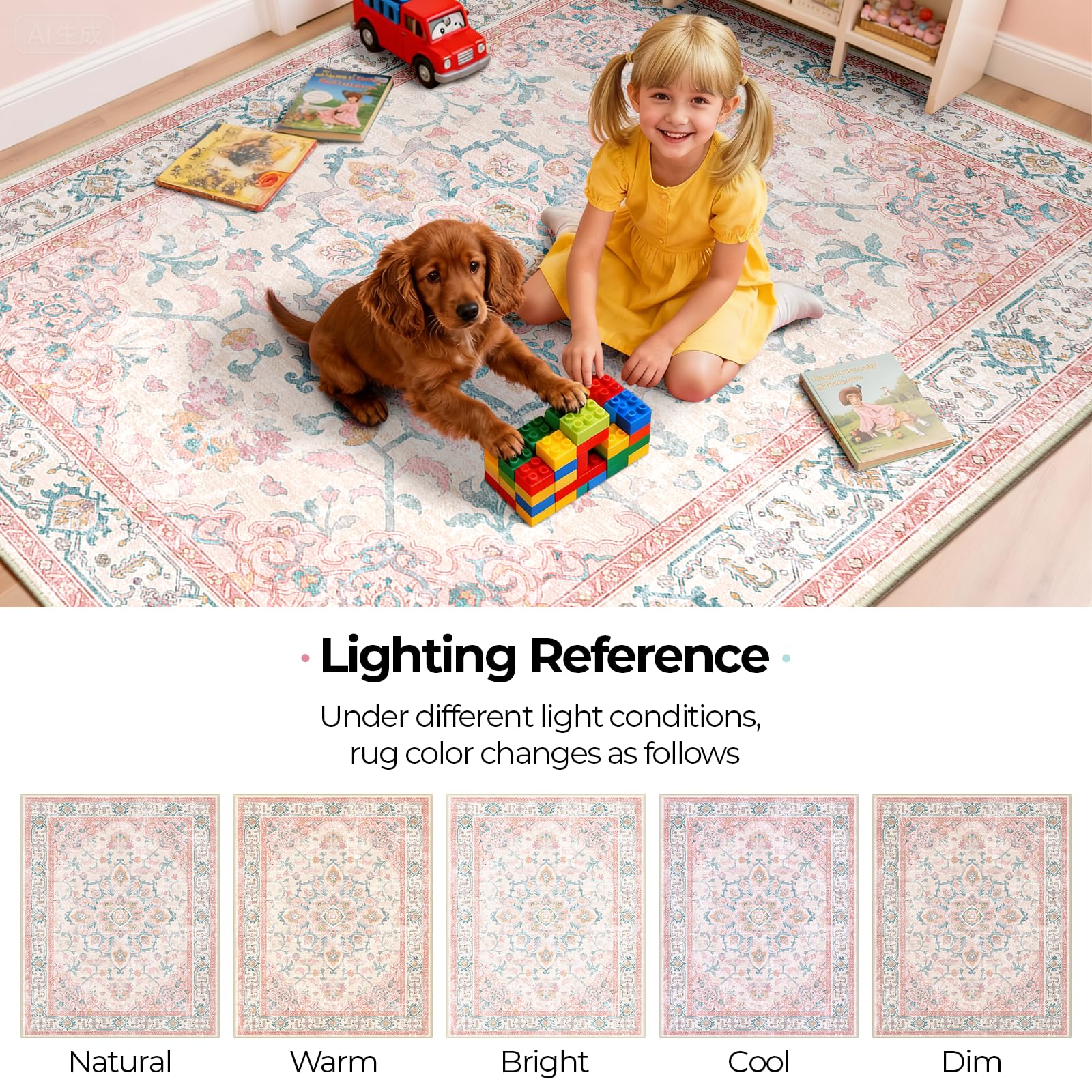 CAPALOCA easy-clean rug supports routine vacuuming