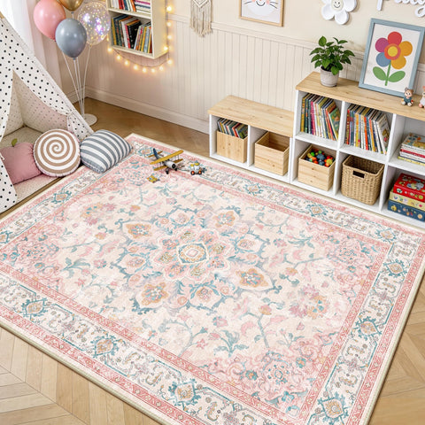 CAPALOCA machine-washable polyester rug for easy cleaning