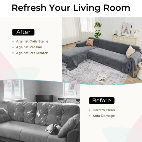 CAPALOCA washable sofa cover retains softness after laundering