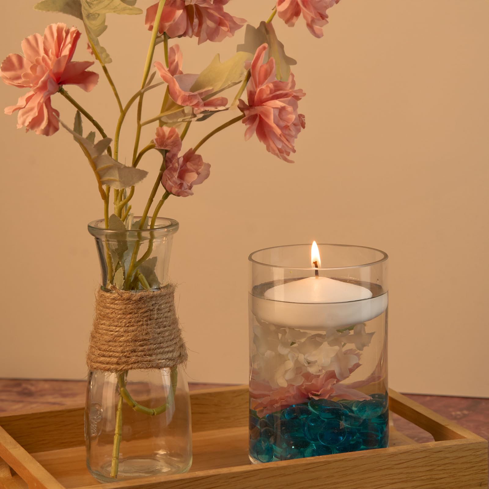 Capaniel centerpiece ambient lighting with floating candles for warm conversations.