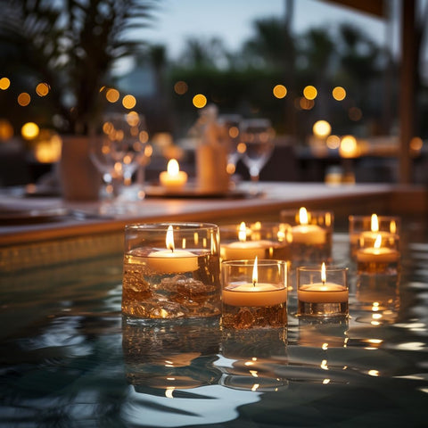 Capaniel floating candle with 8-hour burn for events.