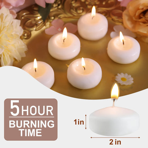 Casaniel unscented floating candle in a water-filled glass bowl for centerpiece lighting