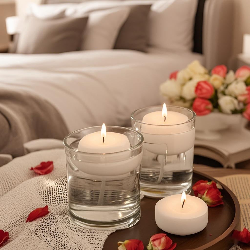 Capaniel paraffin-wax cotton-wick floating candle for clean, stable burn with minimal smoke