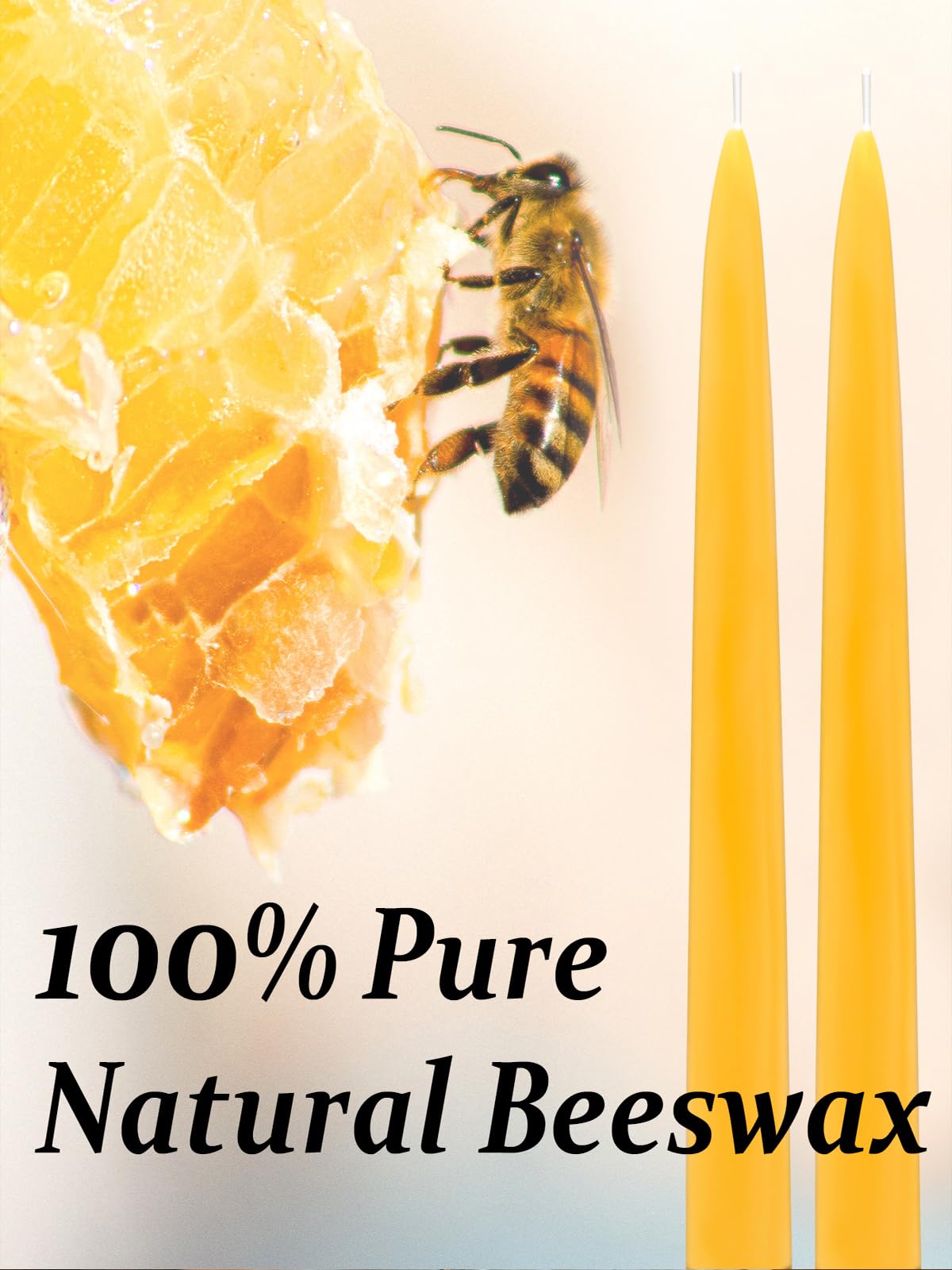 Capaniel smokeless beeswax taper candle for clean air and calm evenings.