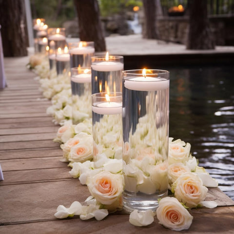 Capaniel soft glow floating candle during evening activities enhances mood for baths or dinners.
