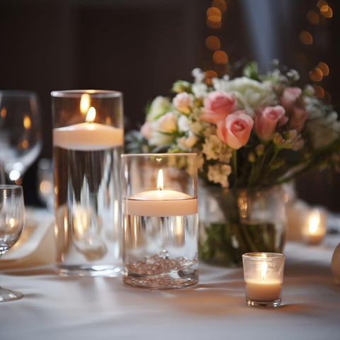 Capaniel unscented floating candle with an 8-hour burn for long events.