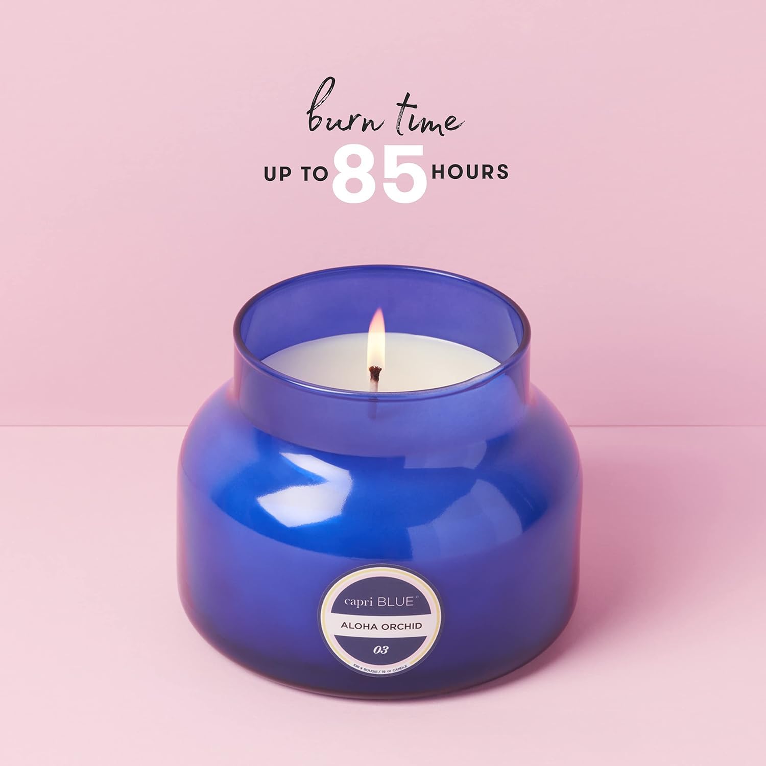 Capri Blue Aloha Orchid scent combines jasmine, orchid and gardenia for floral ambiance.