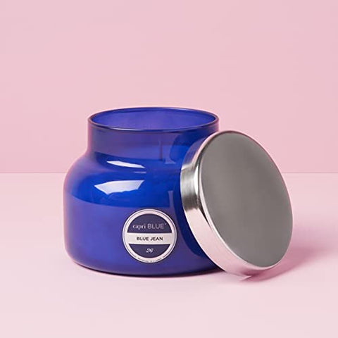 Capri Blue Blue Jean packaging display highlights gift-ready presentation.