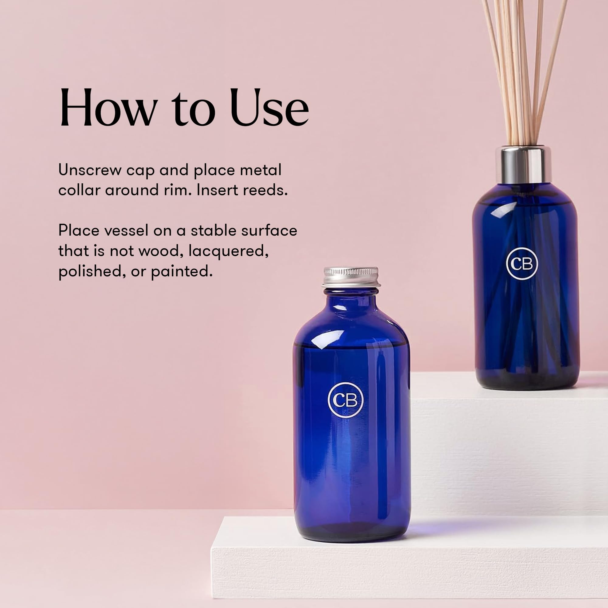 Capri Blue Havana Vanilla diffuser near bedding and bath for subtle fragrance