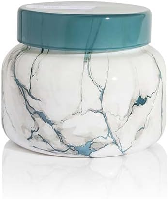 Capri Blue Modern Marble Jar Candle with Volcano scent for vibrant home ambiance