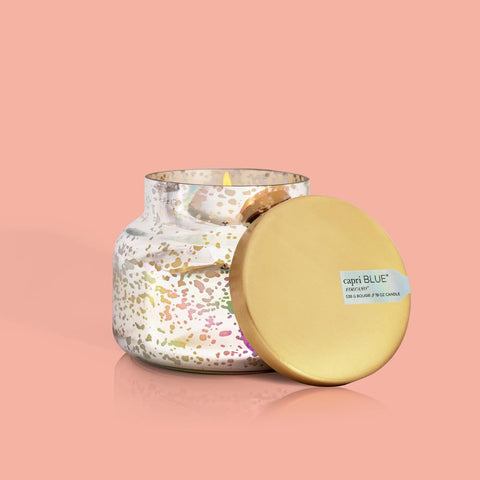 Capri Blue soy wax blend jar features clean burn.