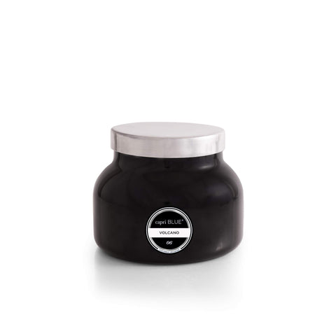 Capri Blue Volcano black jar candle 19oz for bold ambiance and long lasting aroma.