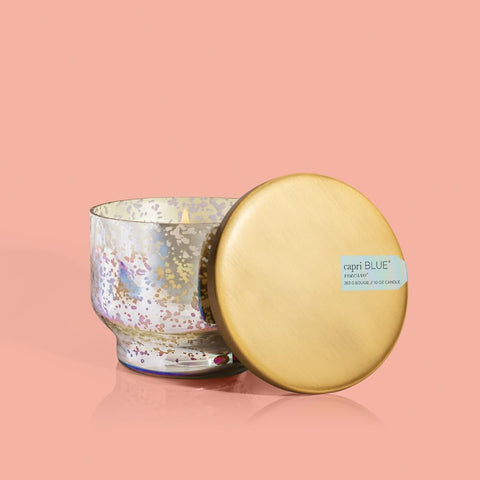 Capri Blue Volcano inverted jar candle highlights living spaces with long-burning soy wax and bright fragrance.