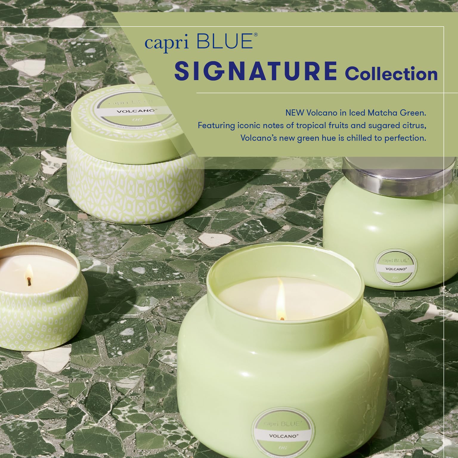 Capri Blue Volcano glass jar ready for gifting or display.