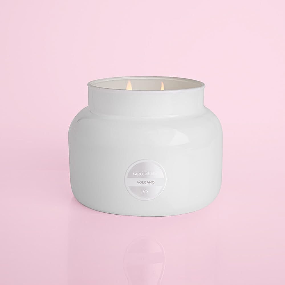 Capri Blue Volcano packaging image shows sturdy, reusable glass jar.