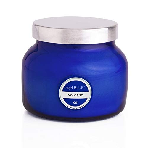 Capri Blue Volcano repurposed jar inspires sustainable décor ideas.