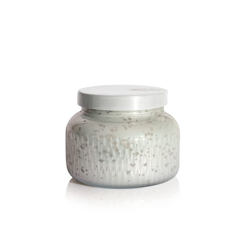Capri Blue Volcano scented candle highlighting tropical fruit notes for celebrations.