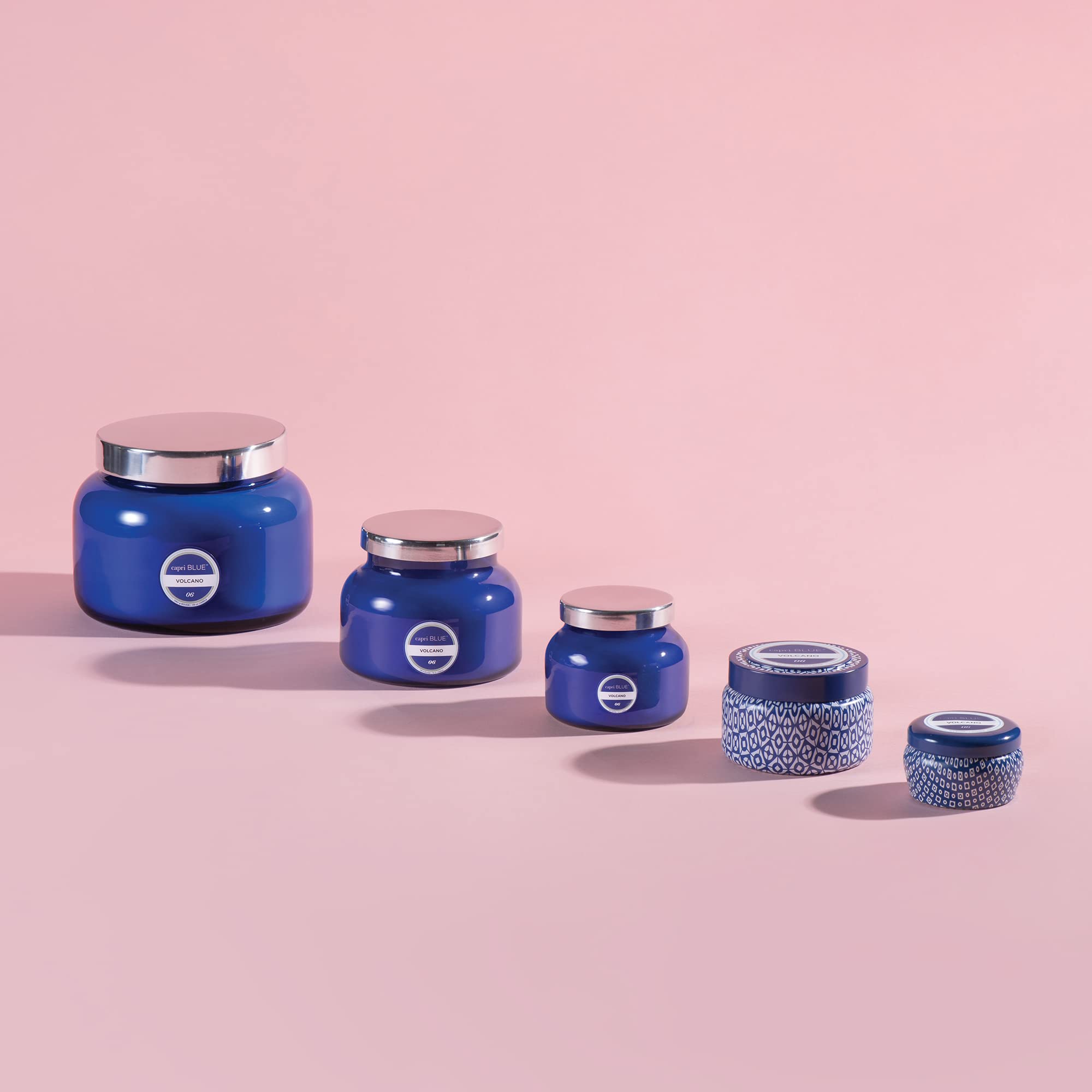 Capri Blue Volcano signature jar embodies brand style and vibrant home scent.