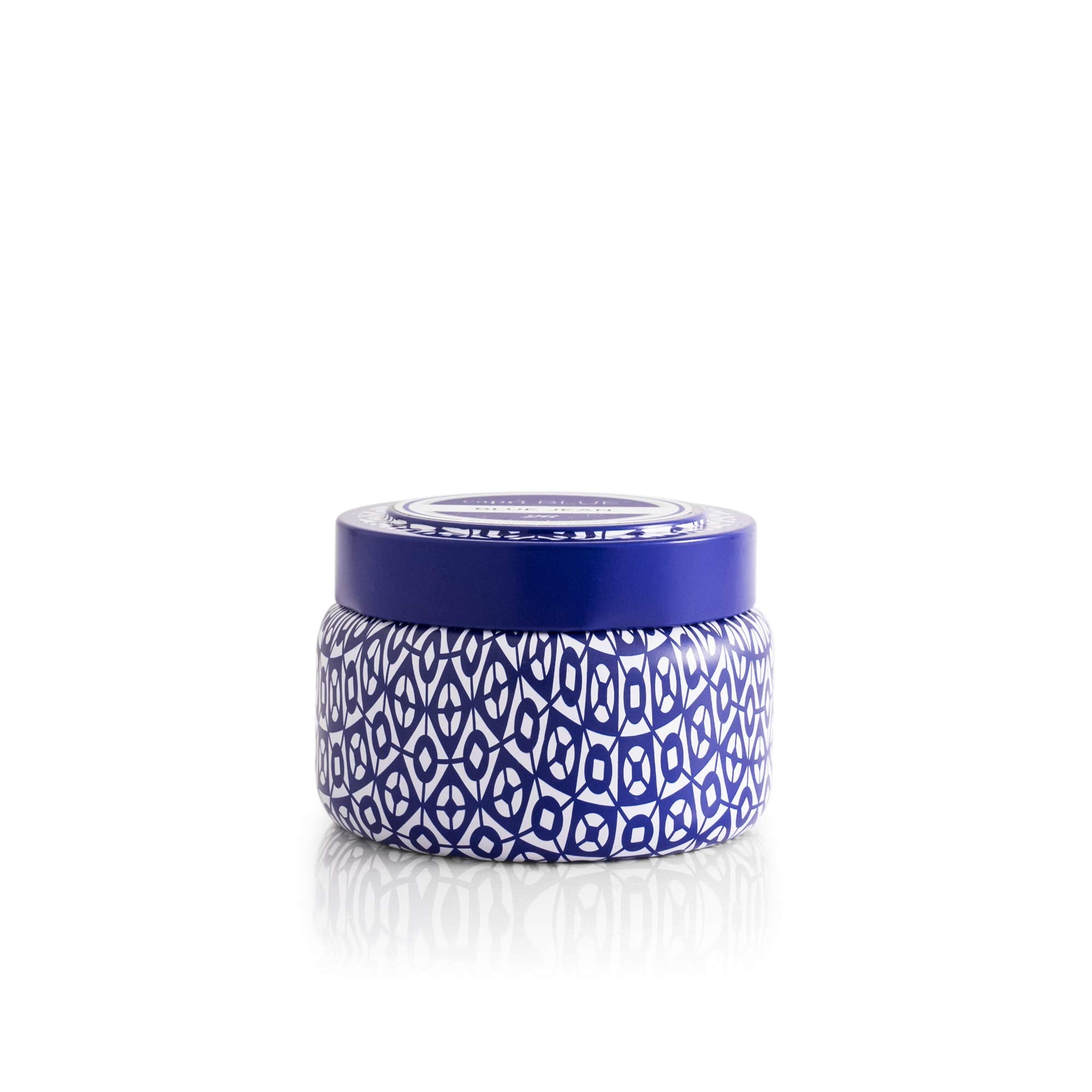 Capri Blue Volcano travel tin front view for portable ambient fragrance.