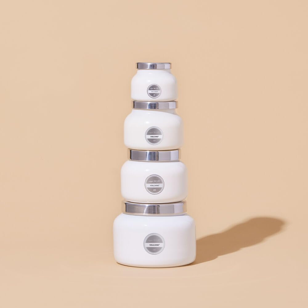 Capri Blue Volcano white glass jar adds chic decor to spaces